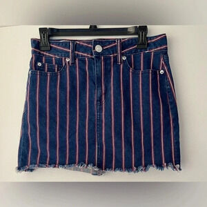 American Eagle Striped High-Rise Mini Skirt